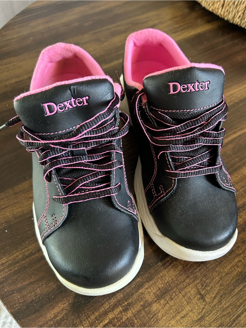 Dexter Black and Pink Kids Lace-Up bowling shoes for youth